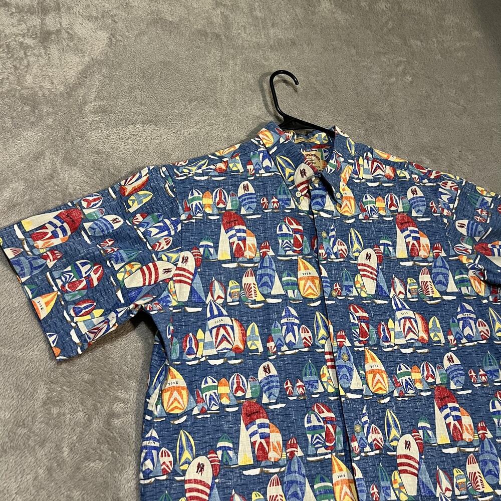 Reyn Spooner Shirt Mens XL Sailboat Print Hawaiian Traditions 50th Anniversary - Picture 2 of 7